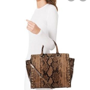 MICHAEL Michael Kors Studded Snake-Print Tote